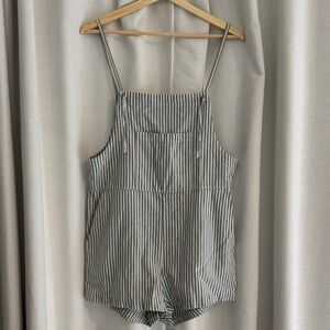 Altar’d State Striped Blue and White Linen Romper